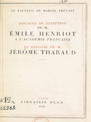 cover image of Le fauteuil de Marcel Prévost